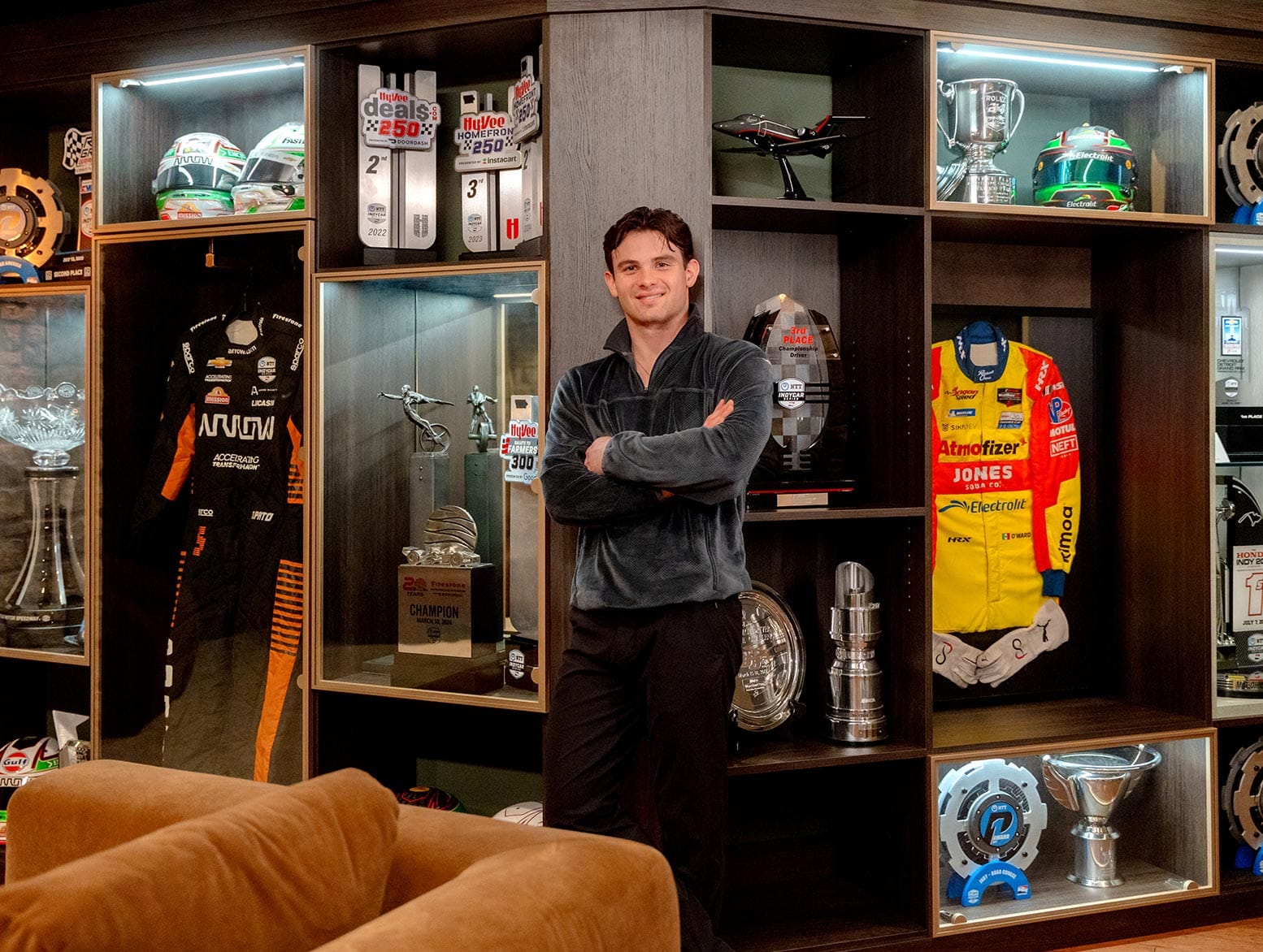 California Closets redesigned Pato O'Ward space that honors the sport of car racing, his accomplishments and other racing memorabilia.