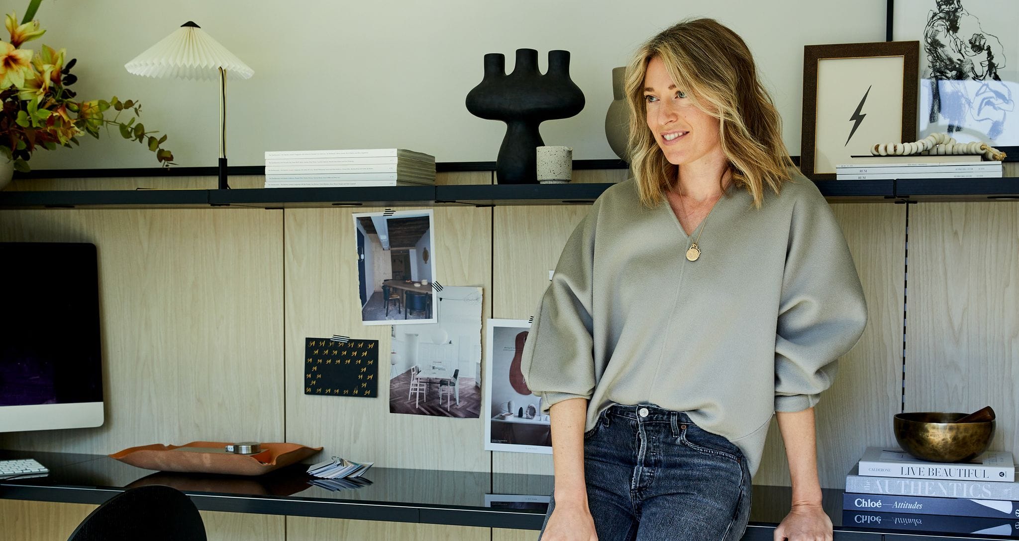 Erin Hiemstra's custom home office with built in desk and shelving by California Closets